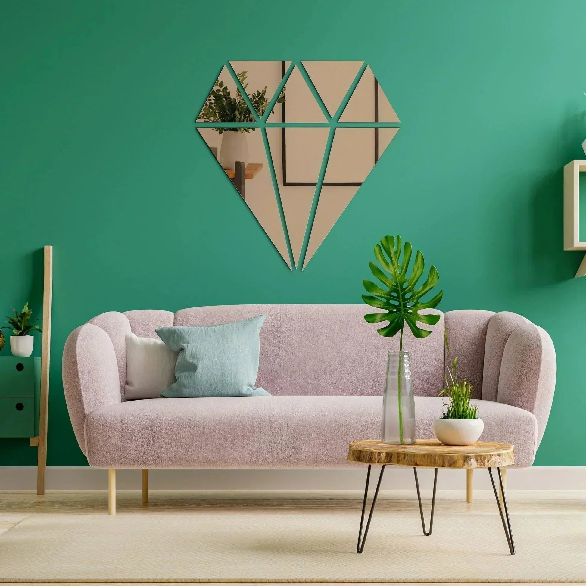 Diamond Shaped Acrylic Mirror Wall Stickers - Binnoor Collection