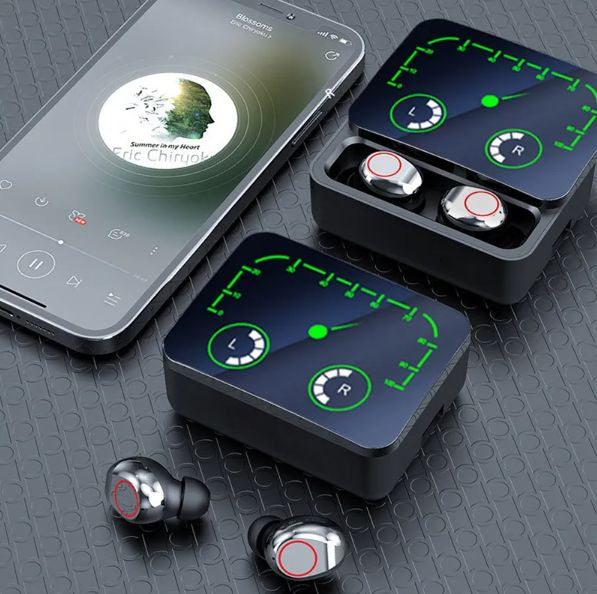 M90 Max tws wireless Earbuds Hifi Stereo Earbuds With 1200 MH Battery - Binnoor Collection