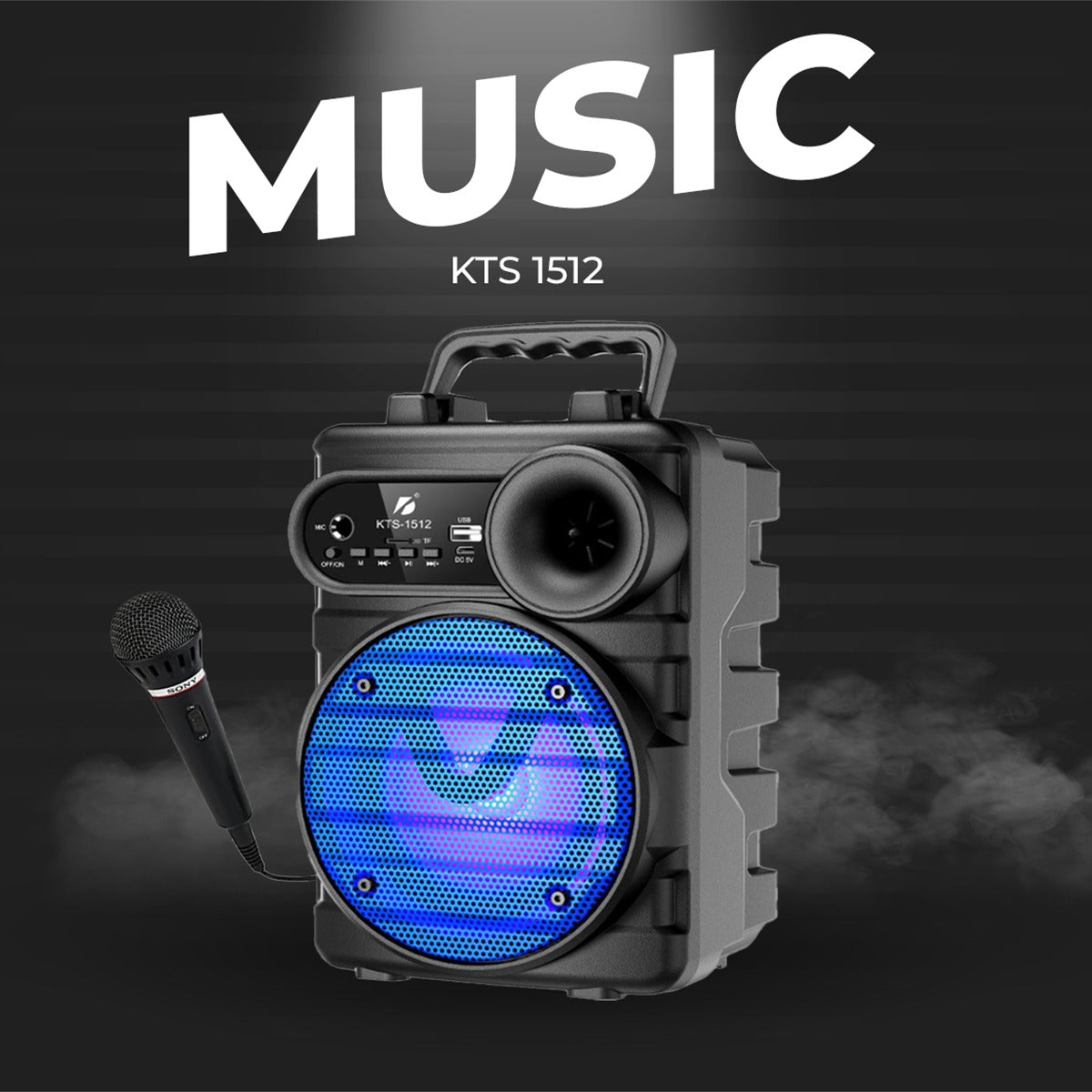 KTS-1512 Wireless Bluetooth Speaker – TWS, FM, USB, Mic, Original K Board - Binnoor Collection