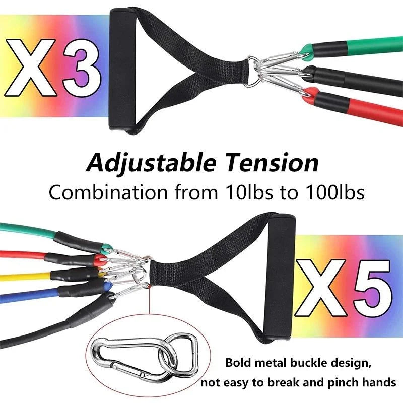Power Exercise Resistance Band Set 5 In 1 - Binnoor Collection