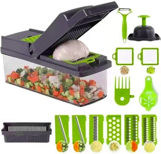 16 In1 Mandoline Slicer Veggie Food Chopper Vegetable Cutter Tomato Carrot Grater Cheese French Onion Shredders Kitchen Tool