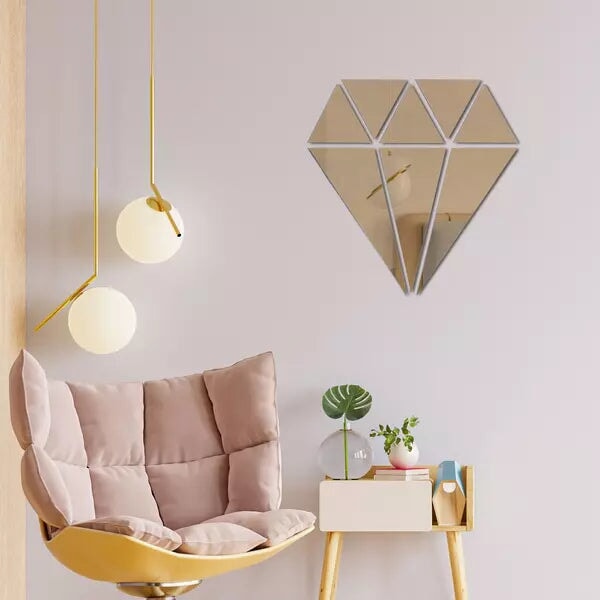 Diamond Shaped Acrylic Mirror Wall Stickers - Binnoor Collection