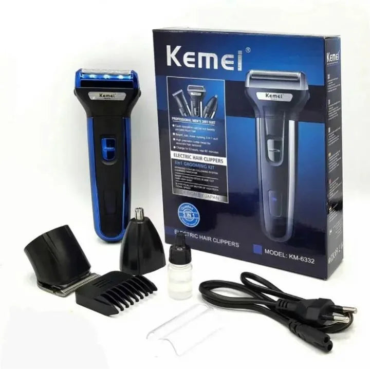 Kemei 3 In 1 Professional Hair Trimmer Nose Beard Trimmer - Binnoor Collection