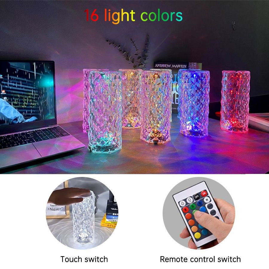 Dazzling Crystal Diamond Lamp - Illuminate Your Space - Binnoor Collection