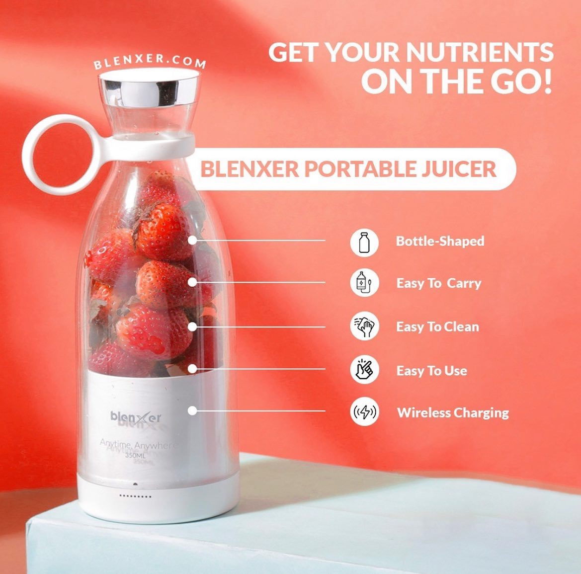 Wireless Charging Portable Electric Juicer - Binnoor Collection