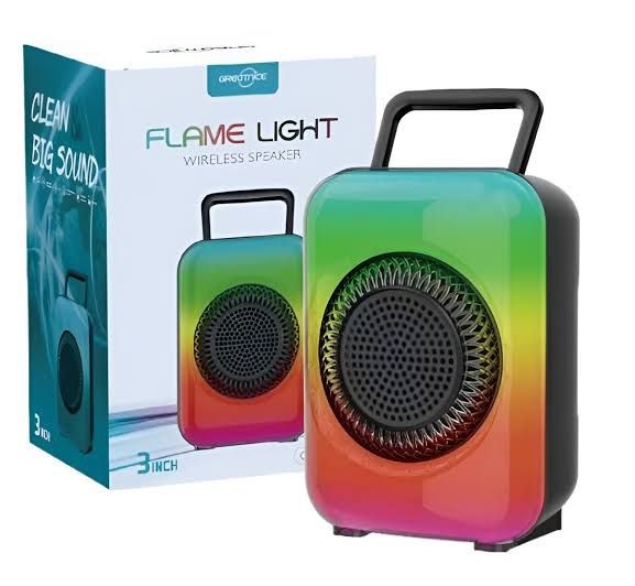 GTS-1867 Mini Portable 3-Inch Wireless Speaker – Rechargeable with Flame Lighting Effect - Binnoor Collection