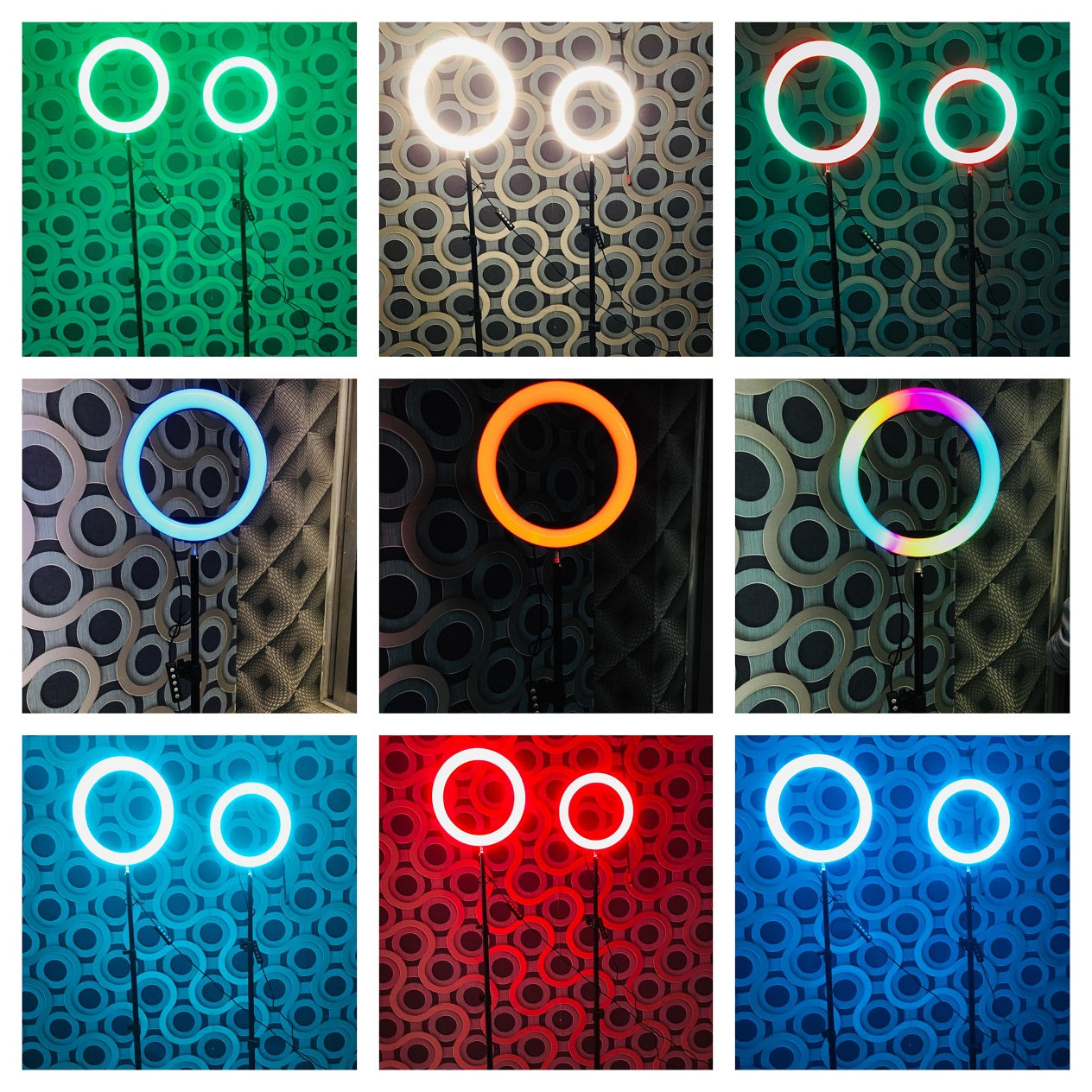 MJ33 13" RGB LED Ring Light – Multi-Color Rainbow & Off-White Light with Phone Clip (Without Stand) - Binnoor Collection