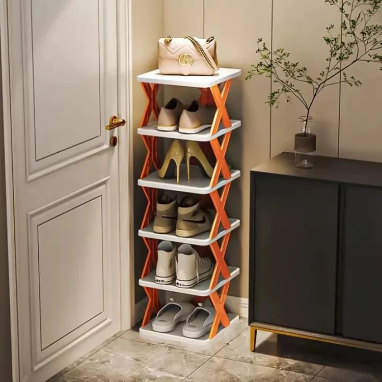 5 Layer X Shap Stackable Shoe Rack Shoe Stand Support Home Door Entrance Shoes Rack Space Saving Cabinet Shoe Storage Organizer