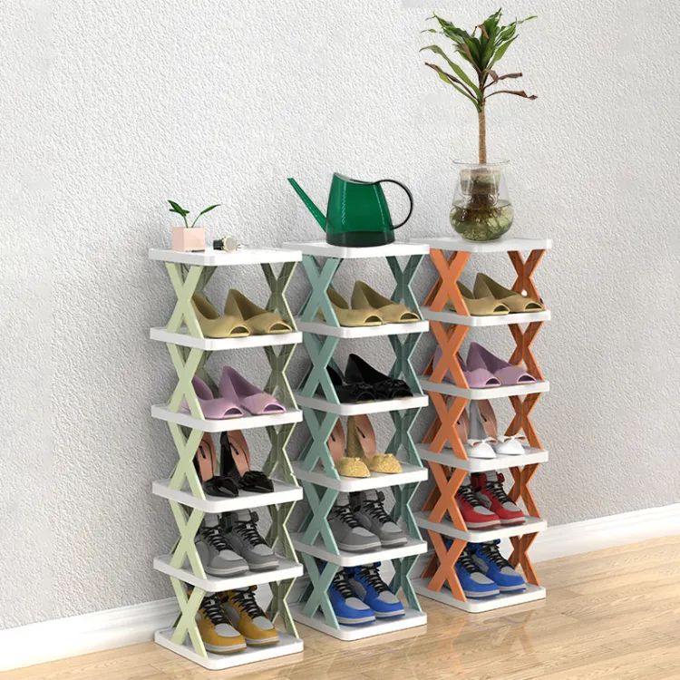 5 Layer X Shap Stackable Shoe Rack Shoe Stand Support Home Door Entrance Shoes Rack Space Saving Cabinet Shoe Storage Organizer