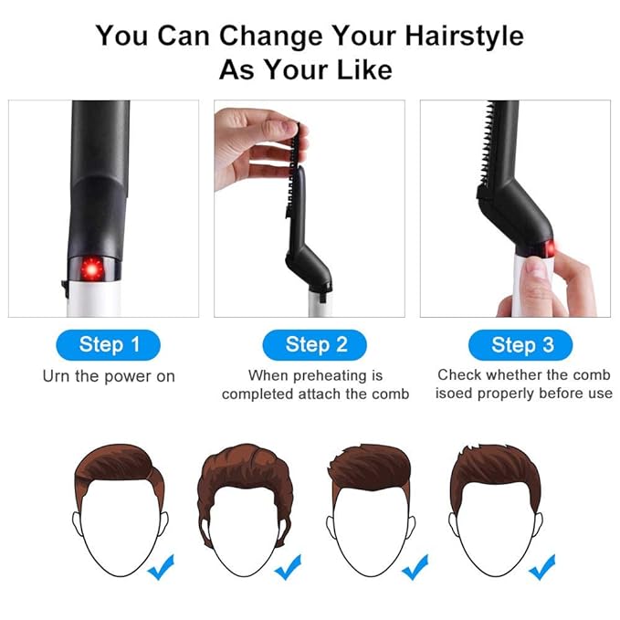 Hair Straightener For Men Multifunctional Comb Curling Electric Brush Beard Comb - Binnoor Collection