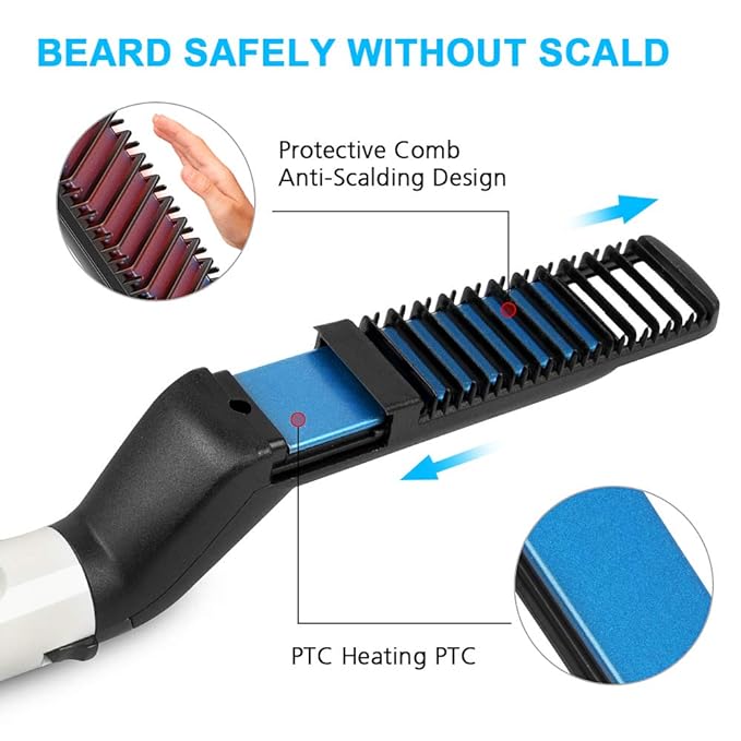 Hair Straightener For Men Multifunctional Comb Curling Electric Brush Beard Comb - Binnoor Collection