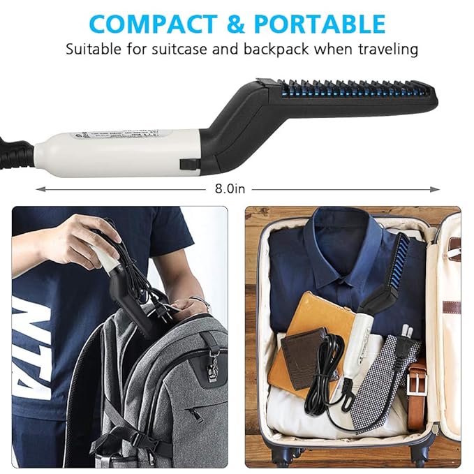 Hair Straightener For Men Multifunctional Comb Curling Electric Brush Beard Comb - Binnoor Collection
