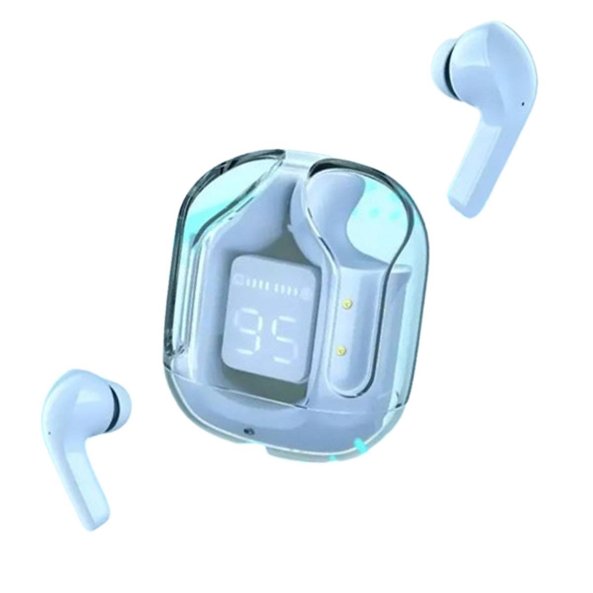 Air 31 TWS Wireless Earbuds – Transparent Bluetooth Earbuds, Airpods Style, Noise-Canceling, Premium Sound Quality with Free Pouch & Lanyard - Binnoor Collection