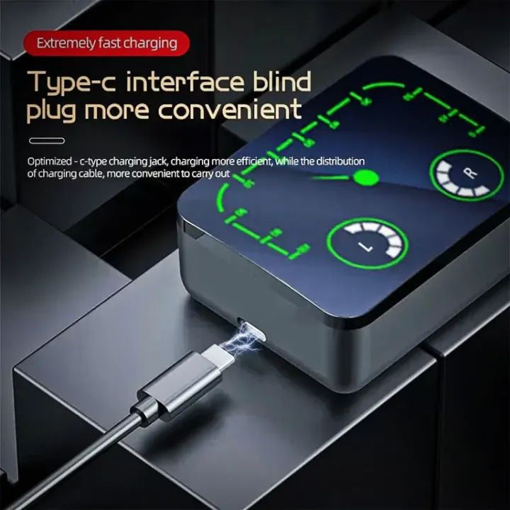 M90 Max tws wireless Earbuds Hifi Stereo Earbuds With 1200 MH Battery - Binnoor Collection
