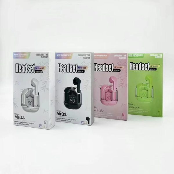 Air31 Earbuds Wireless Crystal Transparent And Bluetooth - Binnoor Collection