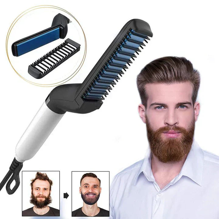 Hair Straightener For Men Multifunctional Comb Curling Electric Brush Beard Comb - Binnoor Collection