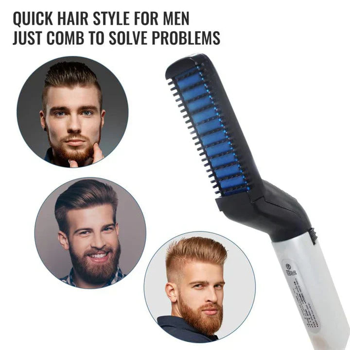 Hair Straightener For Men Multifunctional Comb Curling Electric Brush Beard Comb - Binnoor Collection