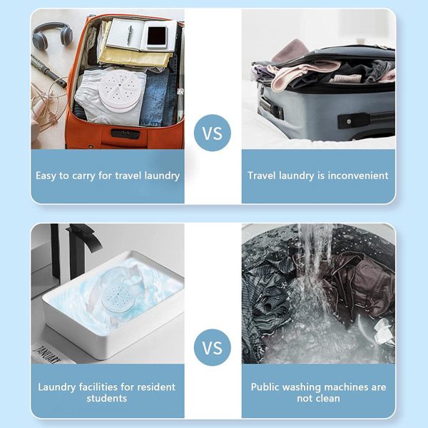 Mini Washing Machine Portable Ultrasonic Turbine Washer - Binnoor Collection