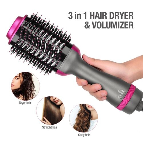 Professional Curler Hair Straightener Hair Dryer Styling Tool Hot Air Brush - Binnoor Collection