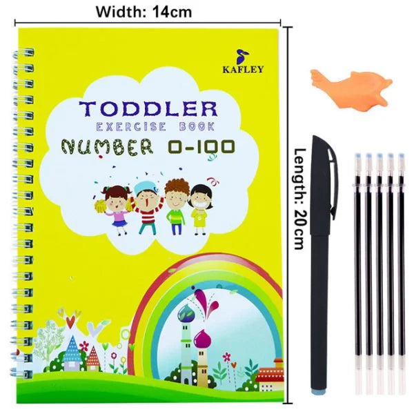 Magical Calligraphy Adventure 4-Piece Set with 10 Refillable Copybooks - Binnoor Collection