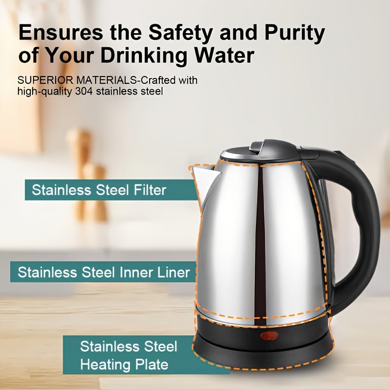 Premium Quality 2.0L Stainless Steel Electric Kettle – Fast Boil, Durable, and Efficient - Binnoor Collection