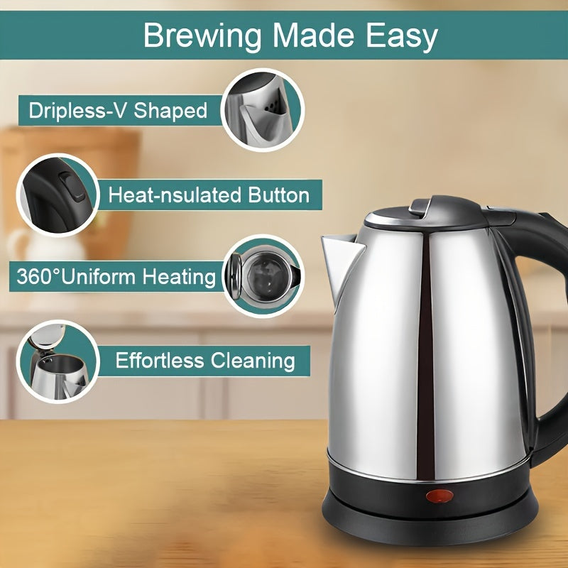 Premium Quality 2.0L Stainless Steel Electric Kettle – Fast Boil, Durable, and Efficient - Binnoor Collection