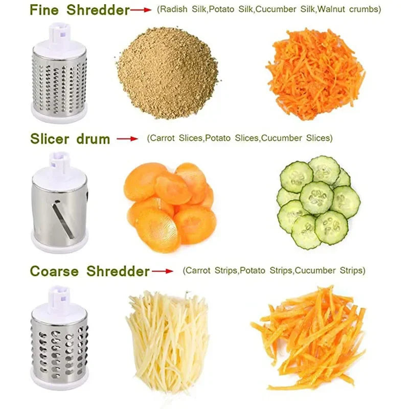 Multi-function 3 in 1 Drum Vegetable Cutter Slicer - Binnoor Collection