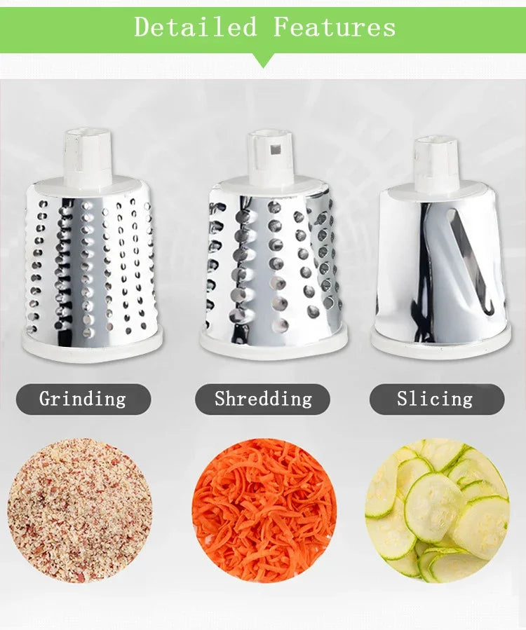 Multi-function 3 in 1 Drum Vegetable Cutter Slicer - Binnoor Collection