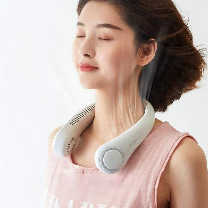 Portable neck hanging fan wearable with rechargeable battery - Binnoor Collection