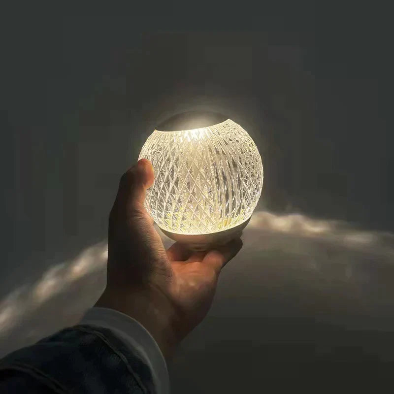 16 COLOUR RGB ROUND SHAPE GLASS LAMP - Binnoor Collection