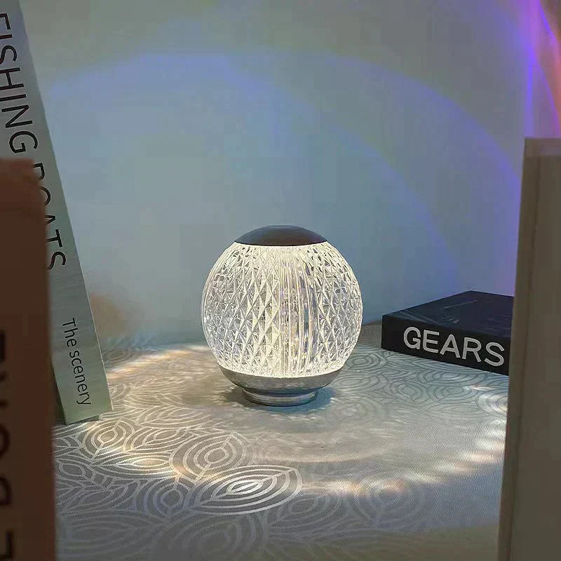 16 COLOUR RGB ROUND SHAPE GLASS LAMP - Binnoor Collection