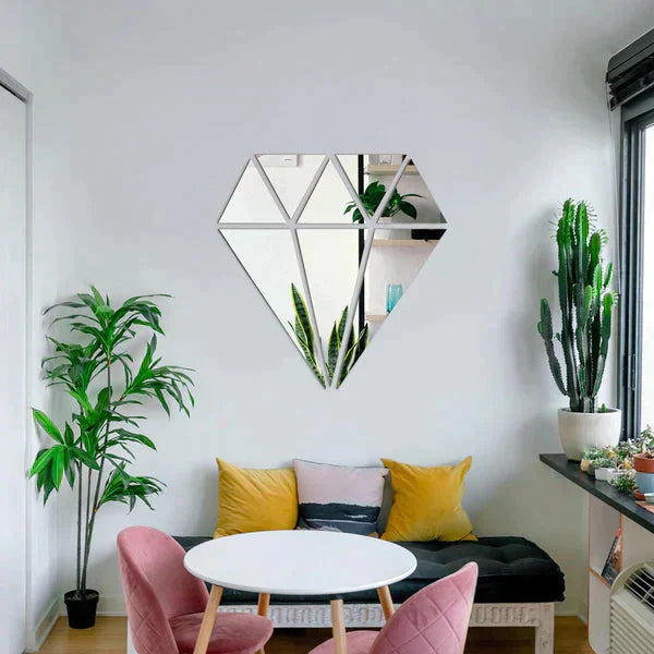 Diamond Shaped Acrylic Mirror Wall Stickers - Binnoor Collection