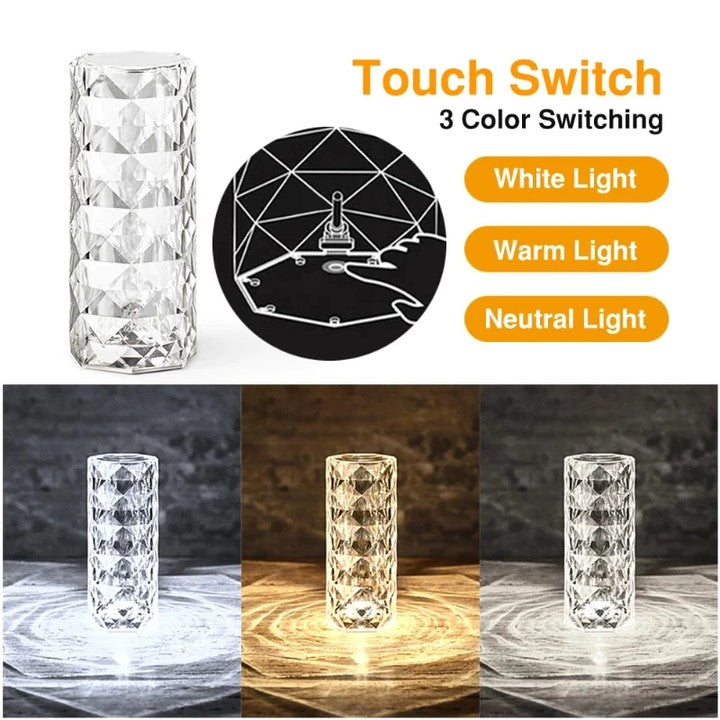 Dazzling Crystal Diamond Lamp - Illuminate Your Space - Binnoor Collection