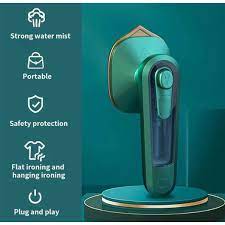 Mini Steam Iron with comfortable handle and green color - Binnoor Collection