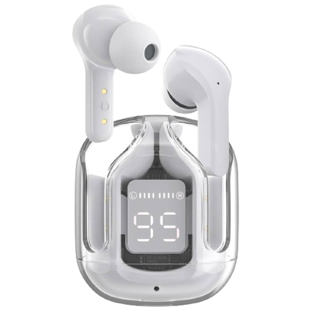 Air 31 TWS Wireless Earbuds – Transparent Bluetooth Earbuds, Airpods Style, Noise-Canceling, Premium Sound Quality with Free Pouch & Lanyard - Binnoor Collection