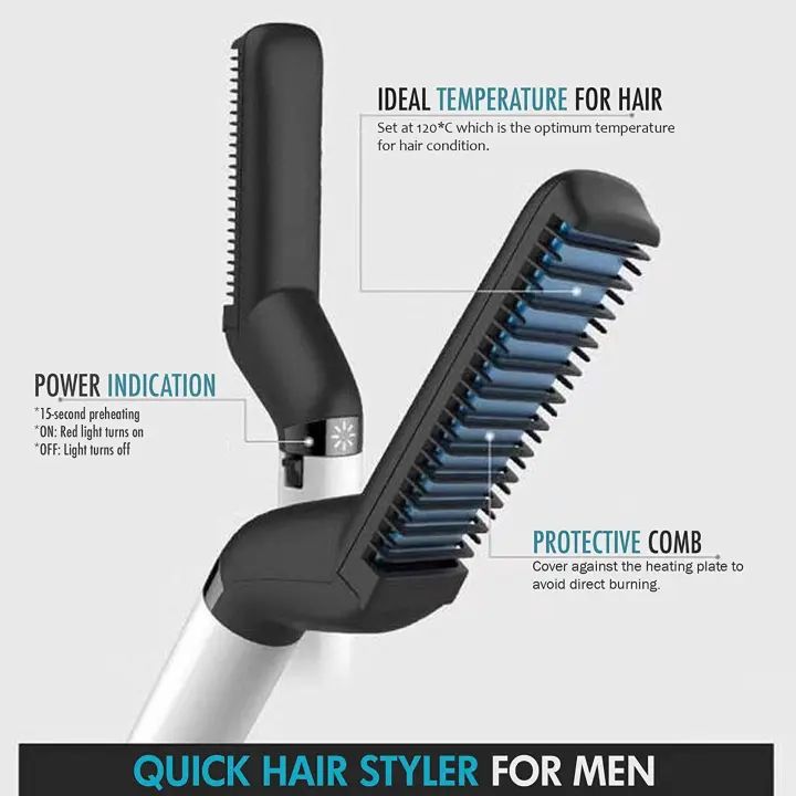 Hair Straightener For Men Multifunctional Comb Curling Electric Brush Beard Comb - Binnoor Collection