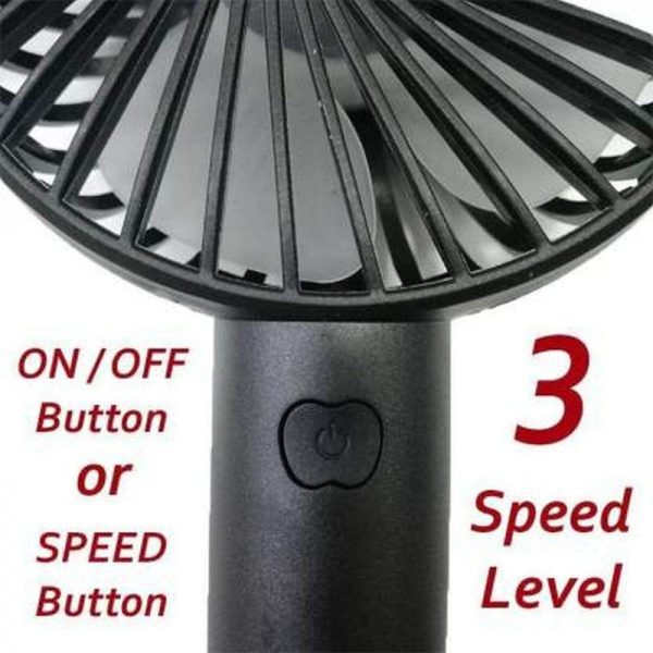 Portable Usb Rechargeable Handheld 3 Speed Strong Wind Electric Small Mini Cooling Fan - Binnoor Collection