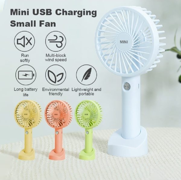 Portable Usb Rechargeable Handheld 3 Speed Strong Wind Electric Small Mini Cooling Fan - Binnoor Collection