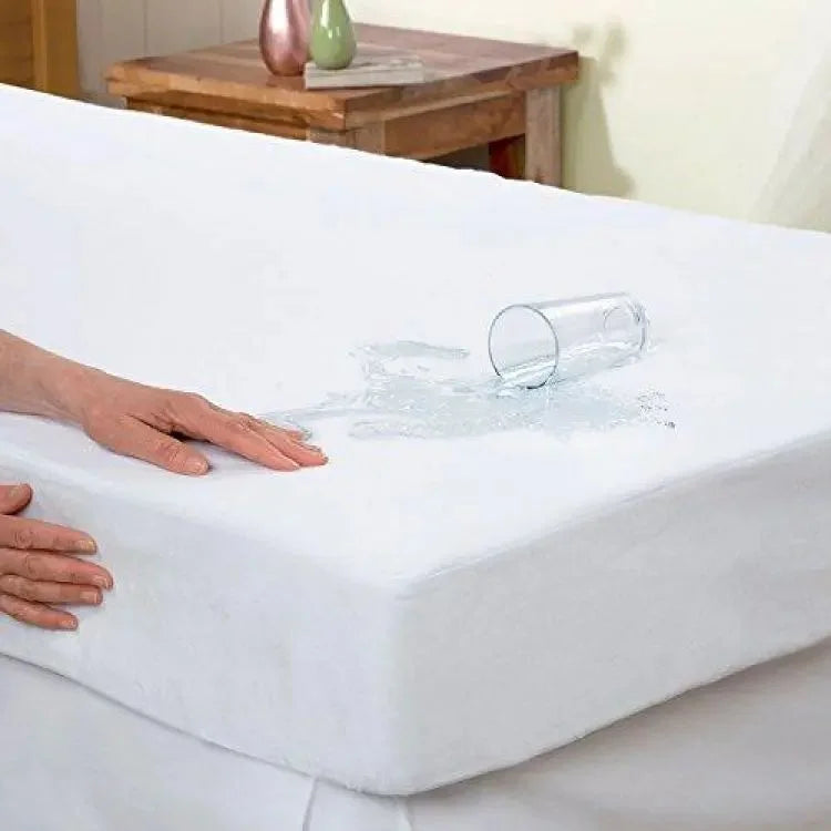 Waterproof Double Bed Mattress Cover Material Cotton Color Random 6 By 6.5 Feet - Binnoor Collection